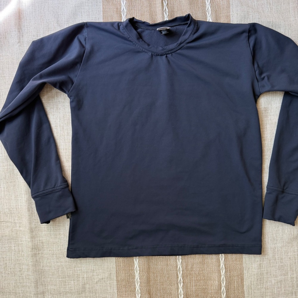 The North Face Mens Large Navy Blue Fleece Lined Base Layer Long Sleeve Top